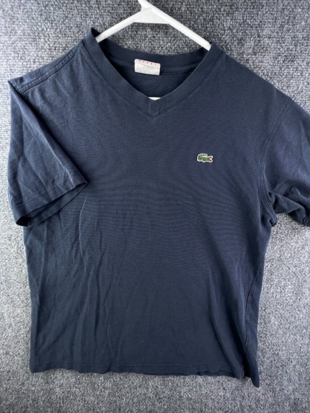 Lacoste Sport Men’s Navy Blue T Shirt Short Sleeve Size 3 V-neck Adult Cotton